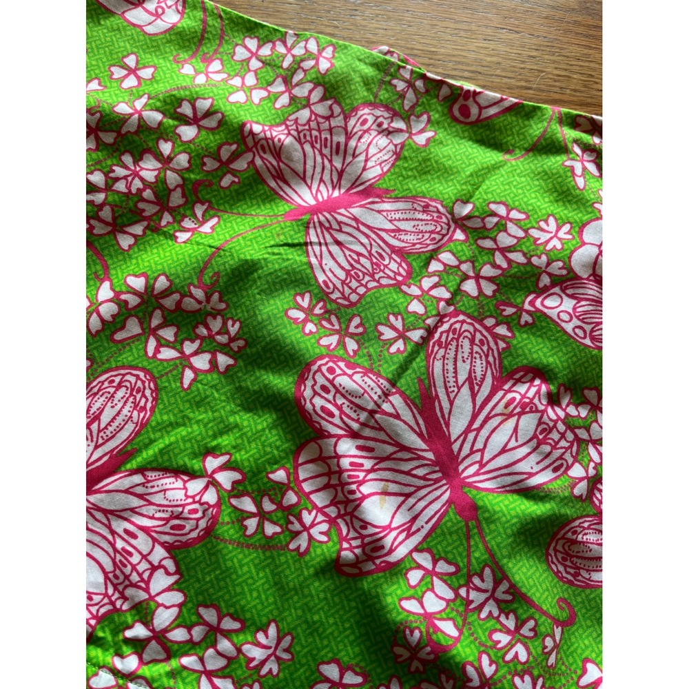 Lilly Pulitzer Pink Green Butterfly Print Ruffle Hem Mini Skirt - Picture 7 of 7